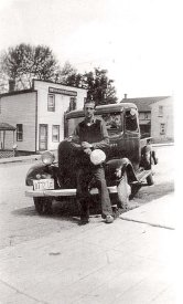 Archie Morrison with truck; Dart's Bakery.