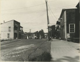 Highland Street, Hotel, and Curry Motors, circa 1920's.