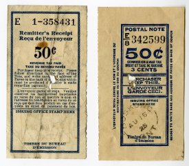 50 cent postal notes stamped carnarvon 1941? and boskung 1925